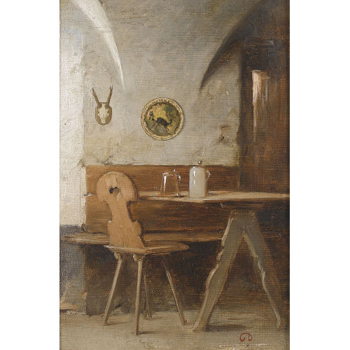 FRANZ VON DEFREGGER : Bayerisches Stubeninterieur (DOBIASCHOFSKY AUKTIONEN AG)