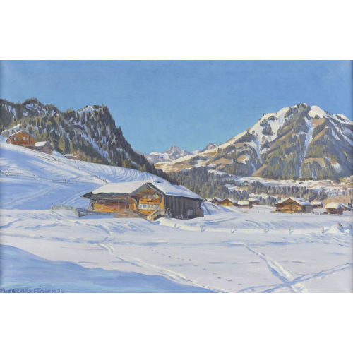 WALDEMAR THEOPHIL FINK : 'Wintersonntag bei Saanen' (DOBIASCHOFSKY AUKTIONEN AG)