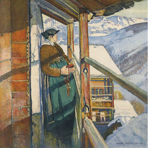 EDOUARD VALLET : 'B�uerin mit Rosenkranz und Bibel' (DOBIASCHOFSKY AUKTIONEN AG)