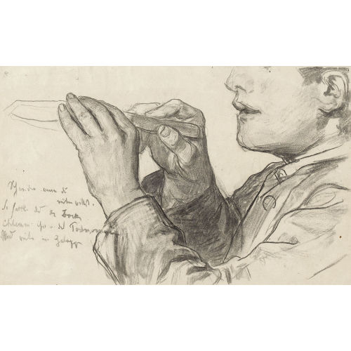 ALBERT ANKER : Knabe mit Messer (DOBIASCHOFSKY AUKTIONEN AG)