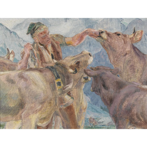 HANS WIDMER : Bauer mit K�hen (DOBIASCHOFSKY AUKTIONEN AG)