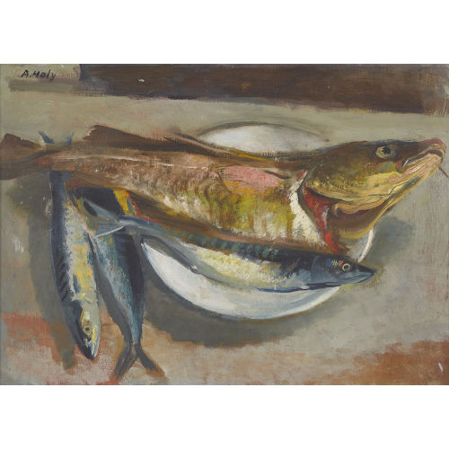 ADRIEN HOLY : Stillleben mit Fischen (DOBIASCHOFSKY AUKTIONEN AG)
