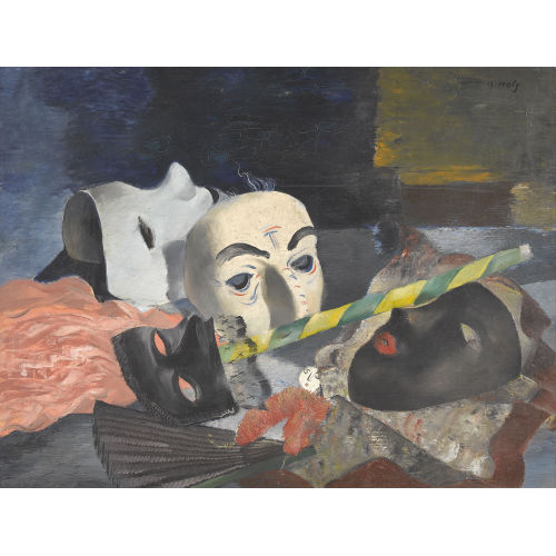 ADRIEN HOLY : Stillleben mit venezianischen Masken (DOBIASCHOFSKY AUKTIONEN AG)