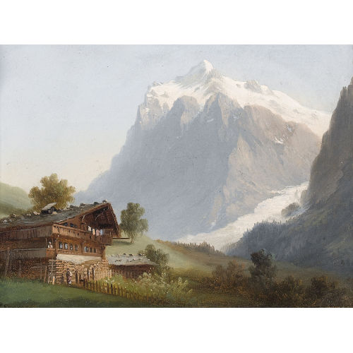 FERDINAND SOMMER : Blick von Grindelwald auf das Wetterhorn (DOBIASCHOFSKY AUKTIONEN AG)