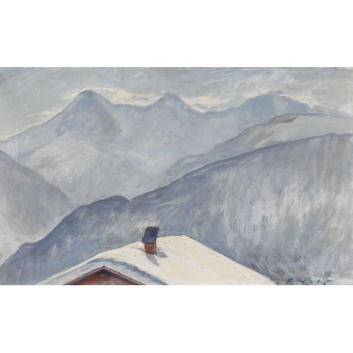 FREDY HOPF : 'Jungfrau und M�nch in Morgenstimmung' (DOBIASCHOFSKY AUKTIONEN AG)