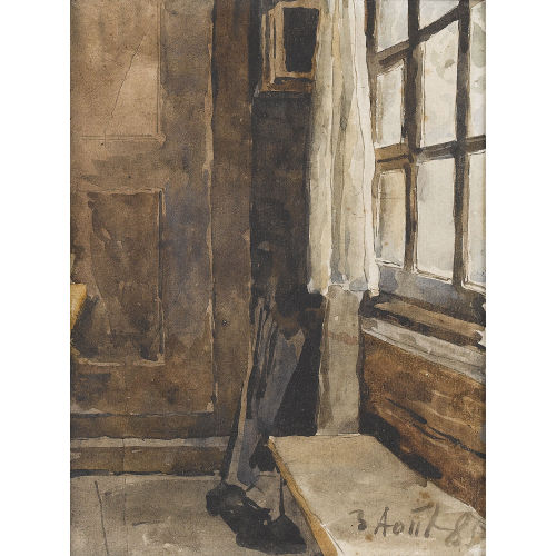 ALBERT ANKER : Interieur einer Bauernstube (DOBIASCHOFSKY AUKTIONEN AG)