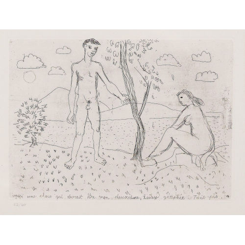 KARL GEISER : J�ngling und M�dchen in Landschaft (DOBIASCHOFSKY AUKTIONEN AG)