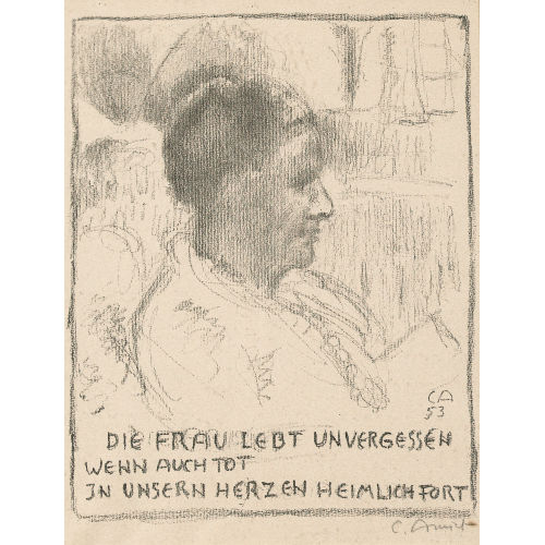 CUNO AMIET : Gedenkblatt f�r Frau Anna Amiet (DOBIASCHOFSKY AUKTIONEN AG)