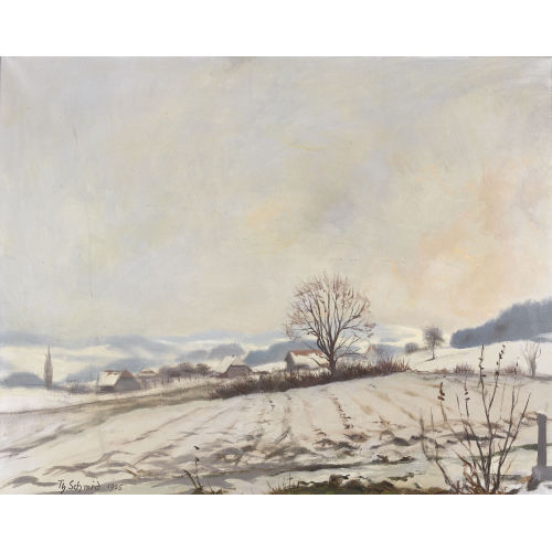 THEODOR SCHMID : 'Winterstille bei Laupen' (DOBIASCHOFSKY AUKTIONEN AG)