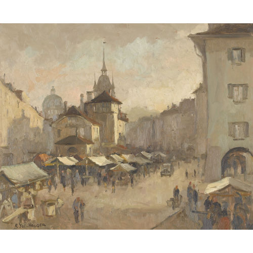 RENEE YOLANDA HAUSER : Der Waisenhausplatz in Bern (DOBIASCHOFSKY AUKTIONEN AG)