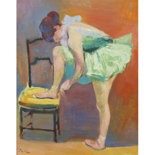 PAUL JAKOB) PAOLO (EIGTL. M�LLER : Ballettt�nzerin beim Schn�ren ihrer Schuhe (DOBIASCHOFSKY AUKTIONEN AG)