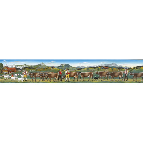 ERICH STAUB : Appenzeller Landschaft mit Alpaufzug (DOBIASCHOFSKY AUKTIONEN AG)
