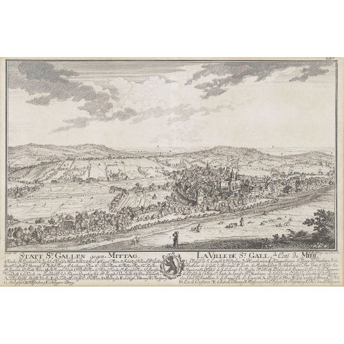 DAVID HERRLIBERGER : 'Statt St. Gallen gegen Mittag. La Ville de St. Gall,...' (DOBIASCHOFSKY AUKTIONEN AG)