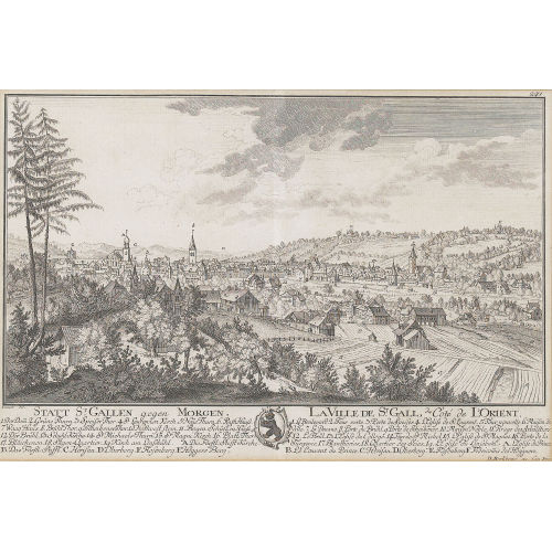 DAVID HERRLIBERGER : 'Statt St. Gallen gegen Morgen. La Ville de St. Gall,...' (DOBIASCHOFSKY AUKTIONEN AG)