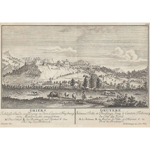 DAVID HERRLIBERGER : 'Griers. Gruyere. Schloss, Stadt, und Vogtey in dem...' (DOBIASCHOFSKY AUKTIONEN AG)
