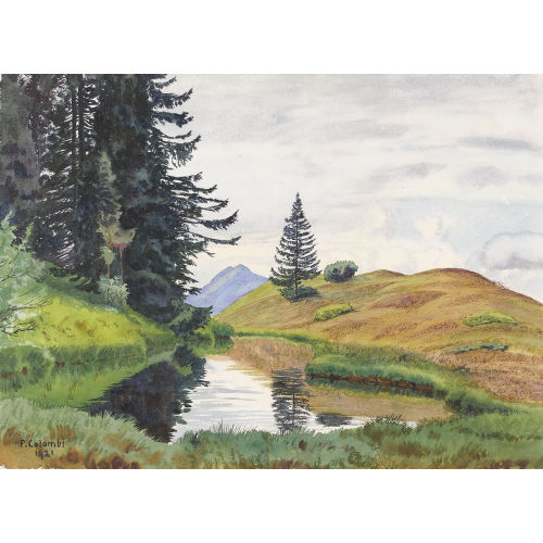 PLINIO COLOMBI : Sommerlicher Weiher in den Alpen (DOBIASCHOFSKY AUKTIONEN AG)