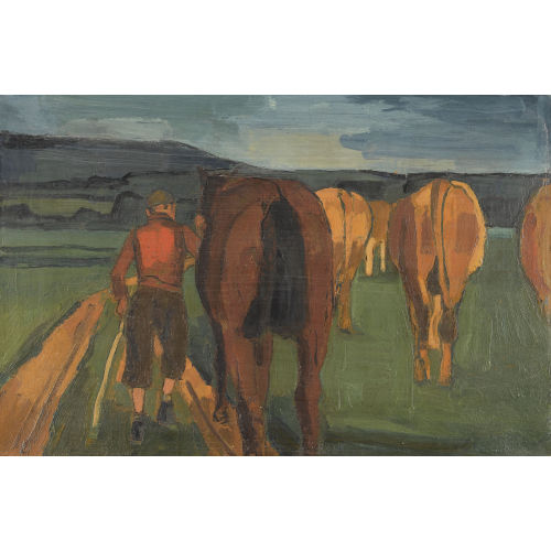 ALBERT SCHNYDER : 'Kuhherde mit Pferd' (DOBIASCHOFSKY AUKTIONEN AG)