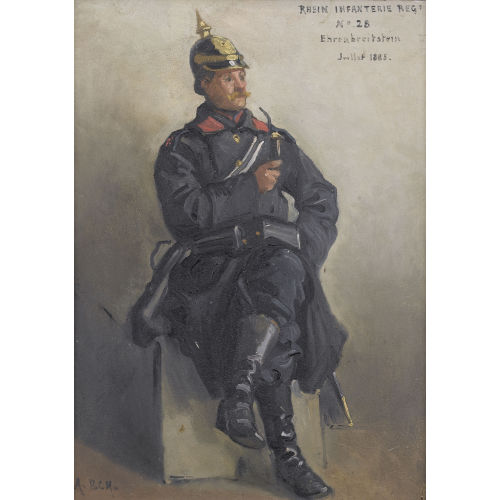 AUGUSTE BACHELIN : Bildnis eines Soldaten der Rheinischen Infanterie (DOBIASCHOFSKY AUKTIONEN AG)