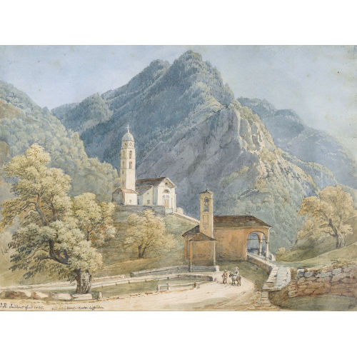 JACQUES HENRI JUILLERAT : 'Vue pris � Zuoz � Canton des Grisson' (DOBIASCHOFSKY AUKTIONEN AG)