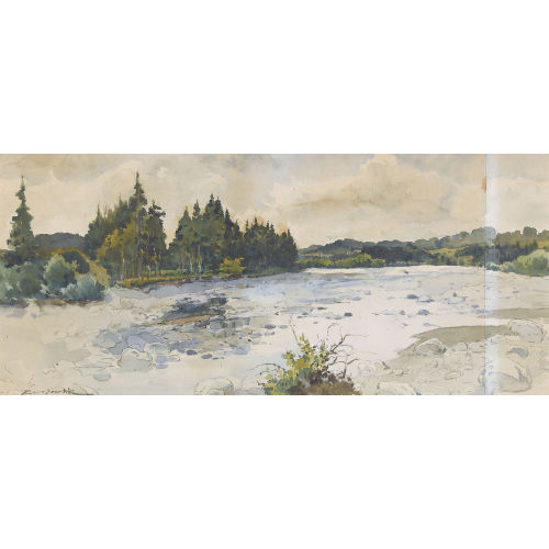 PAUL BOUVIER : 'La Sarine � Hauterive pr�s de Fribourg' (DOBIASCHOFSKY AUKTIONEN AG)