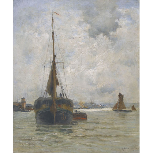 CHARLES LAPOSTOLET : 'Barque sur la Tamise' (DOBIASCHOFSKY AUKTIONEN AG)