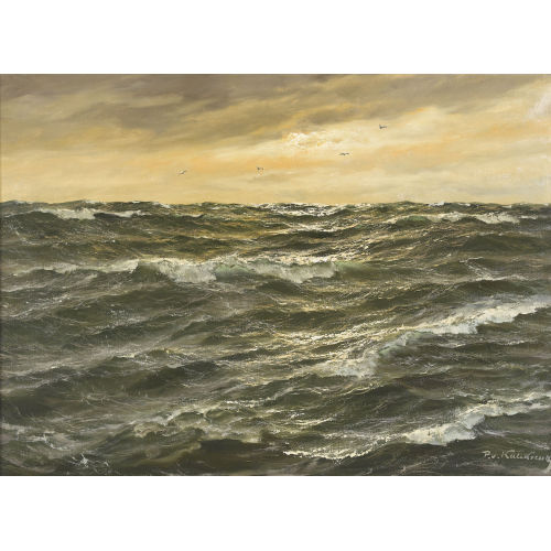 PATRICK VON (BIS 1935 DUNBAR KALCKREUTH : Aufgew�hlte See mit M�wen (DOBIASCHOFSKY AUKTIONEN AG)