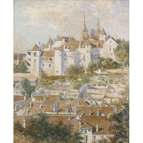 JACQUES HENRI JUILLERAT : Ansicht von Schloss Neuch�tel (DOBIASCHOFSKY AUKTIONEN AG)