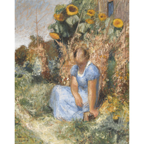REINHOLD K�NDIG : Sommerliche Gartenpartie mit sitzender Frau (DOBIASCHOFSKY AUKTIONEN AG)