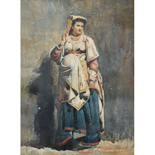 FRANK BUCHSER : Bildnis einer Italienerin in Tracht (DOBIASCHOFSKY AUKTIONEN AG)