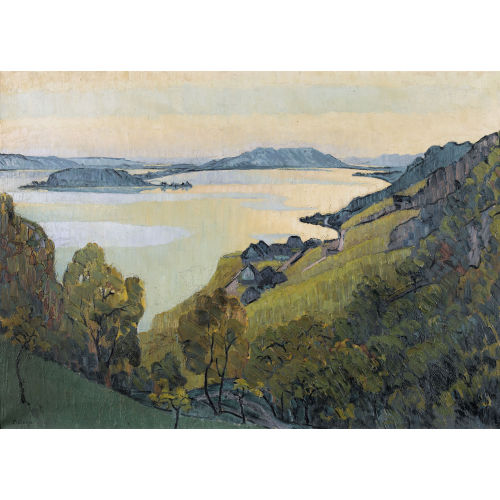 ERNST SAMUEL GEIGER : Herbstabend am Bielersee (DOBIASCHOFSKY AUKTIONEN AG)