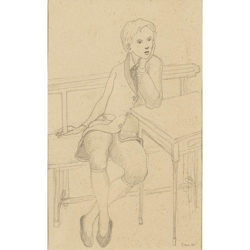 ERICH) RICCO (EIGTL. WASSMER : Sitzender Knabe am Tisch (DOBIASCHOFSKY AUKTIONEN AG)