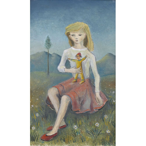 ERICH) RICCO (EIGTL. WASSMER : Wiesenlandschaft mit M�dchen und Puppe (DOBIASCHOFSKY AUKTIONEN AG)