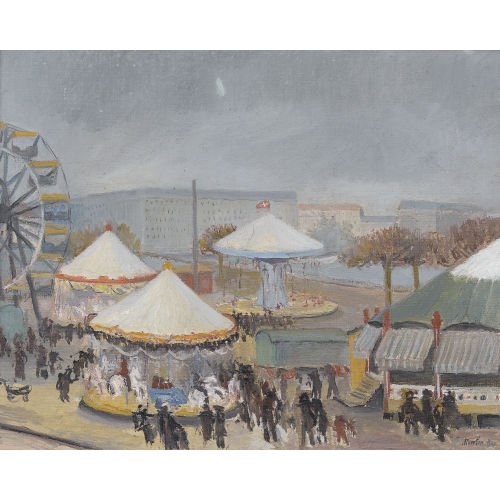 EUGENE LOUIS MARTIN : Jahrmarkt am Quai du Mont-Blanc in Genf (DOBIASCHOFSKY AUKTIONEN AG)
