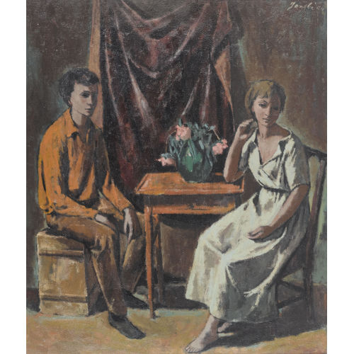 JEANNE) JANEBE (EIGTL. BARRAUD-PELLET : Interieur mit M�dchen und einem Jungen (DOBIASCHOFSKY AUKTIONEN AG)