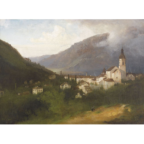 FERDINAND (EIGTL. FELS LEPIE : Ansicht von Chur mit Kathedrale St. Maria Himmelfahrt (DOBIASCHOFSKY AUKTIONEN AG)