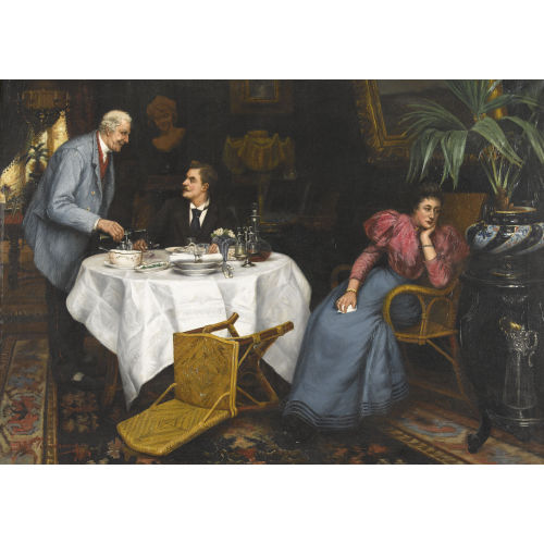 HENRI TIMMERMANS : Interieur mit dinierendem Paar (DOBIASCHOFSKY AUKTIONEN AG)