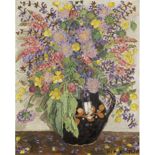 HENRI-CLAUDIUS FORESTIER : Stillleben mit Wiesenblumen in bauchigem Krug (DOBIASCHOFSKY AUKTIONEN AG)