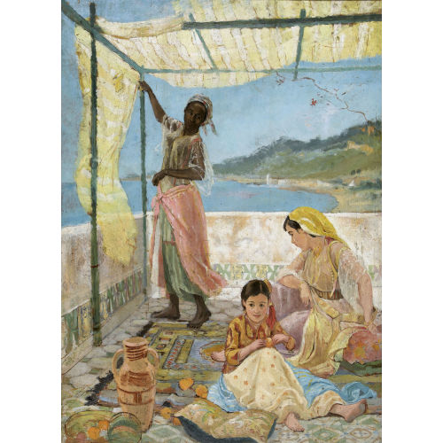 JOHN PIERRE SIMONET : Nachmittag auf der Terrasse (DOBIASCHOFSKY AUKTIONEN AG)