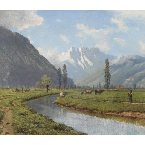 ALFRED CHAVANNES : Plaine du Rh�ne pr�s de Roche (DOBIASCHOFSKY AUKTIONEN AG)