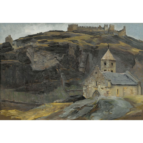 ERNEST BIELER : Le Ch�teau de Tourbillon et la Chapelle de Tous-les-Saints (DOBIASCHOFSKY AUKTIONEN AG)