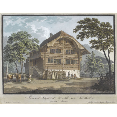 JACQUES HENRI JUILLERAT : 'Maison de Paysan d′Arrmuhli pr�s d′Interlaken' (DOBIASCHOFSKY AUKTIONEN AG)