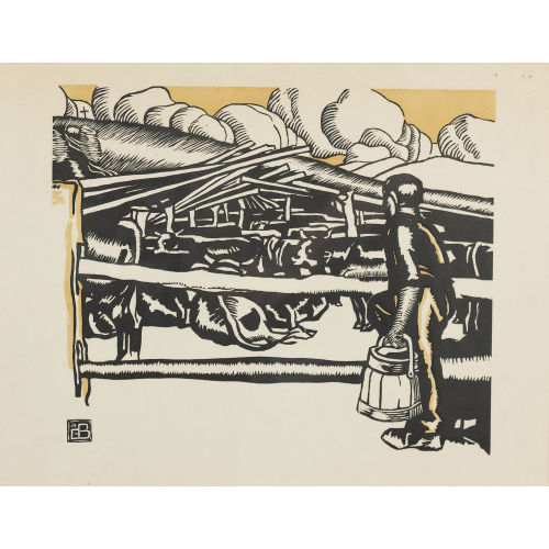 EDMOND BILLE : Les vaches et le paysan (DOBIASCHOFSKY AUKTIONEN AG)
