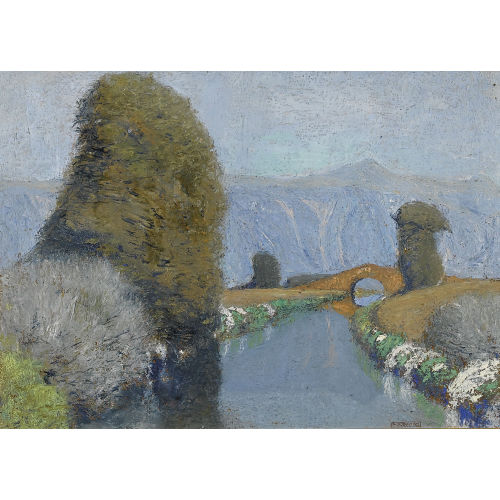 JEAN PHILIPPE EDOUARD ROBERT : Bachpartie mit alter Br�cke (DOBIASCHOFSKY AUKTIONEN AG)
