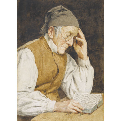 ALBERT ANKER : Lesender Bauer (DOBIASCHOFSKY AUKTIONEN AG)
