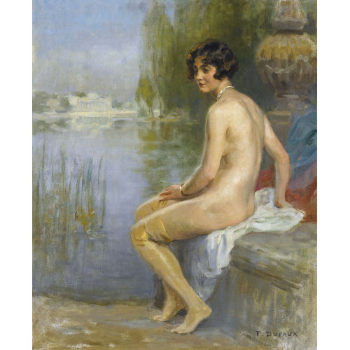 AUGUSTE FREDERIC DUFAUX : Frauenakt am Ufer (DOBIASCHOFSKY AUKTIONEN AG)