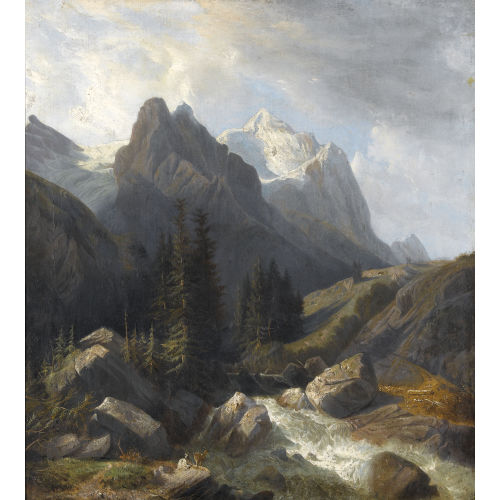 ALEXANDRE CALAME : Well- und Wetterhorn von Rosenlaui aus (DOBIASCHOFSKY AUKTIONEN AG)
