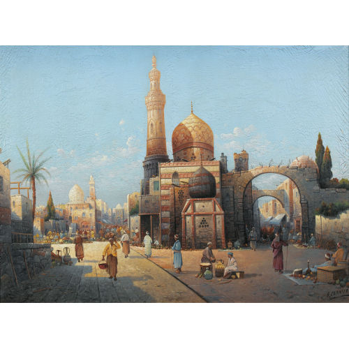 KARL KAUFMANN : Strassenszene in Kairo (DOBIASCHOFSKY AUKTIONEN AG)