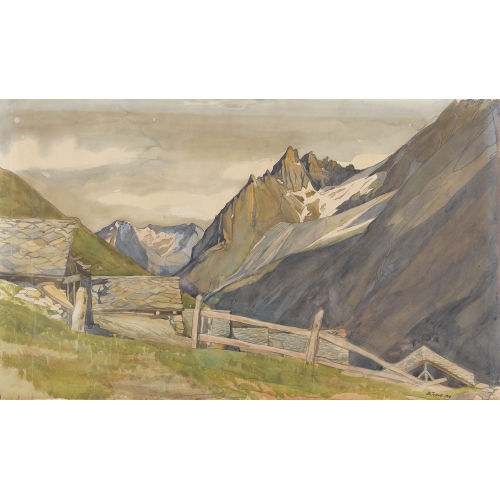 MARGUERITE REUTTER-JUNOD : 'Dent de Veisivi et alpe d′Arolla' (DOBIASCHOFSKY AUKTIONEN AG)