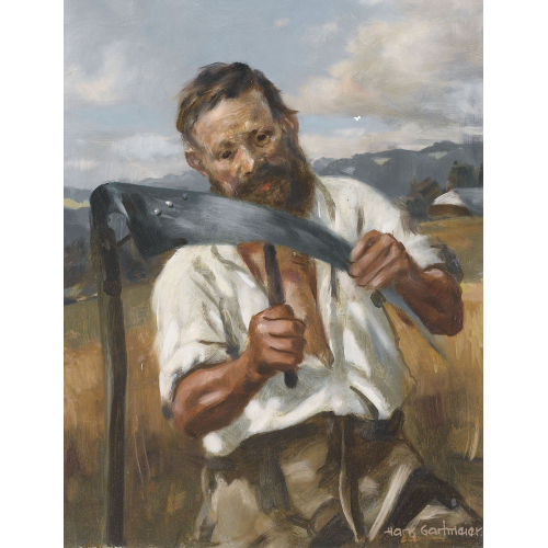 HANS GARTMEIER : Bauer beim Dengeln (DOBIASCHOFSKY AUKTIONEN AG)