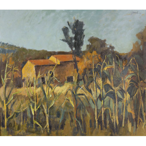 JEANNE) JANEBE (EIGTL. BARRAUD-PELLET : Landschaft mit Sonnenblumenfeld in der Provence (DOBIASCHOFSKY AUKTIONEN AG)
